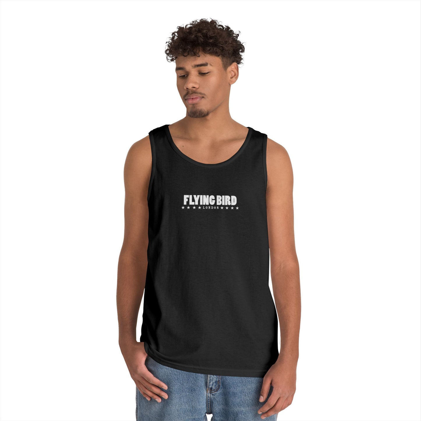 Men's Flying Bird Black Heavy Cotton Tank Top