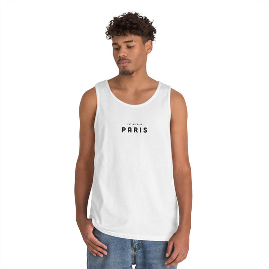 Men's Paris White Heavy Cotton Tank Top