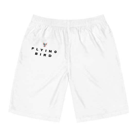 Men's Flying Bird White Board Shorts (AOP)