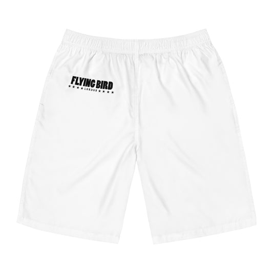 Men's Flying Bird White Board Shorts (AOP)