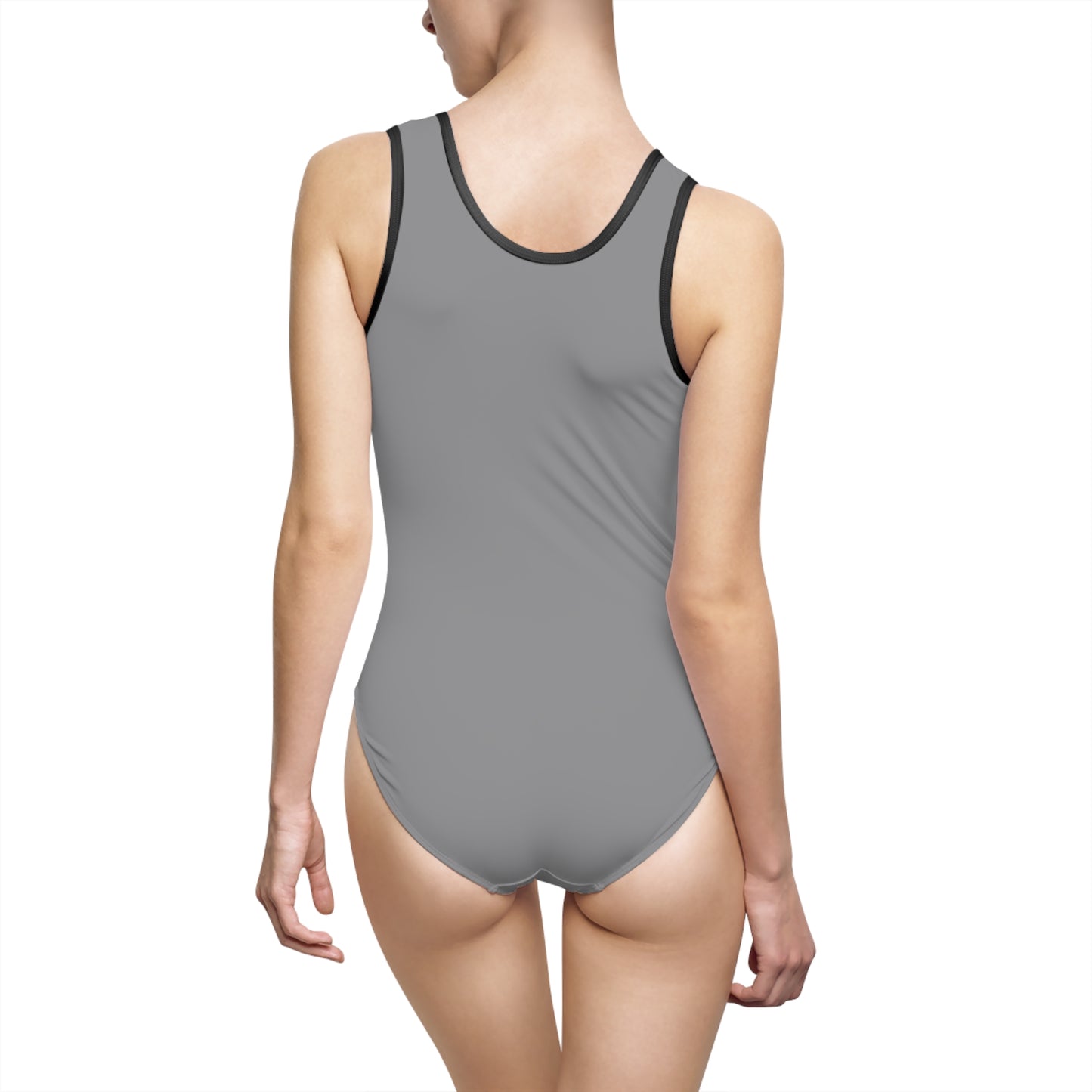 Women's London Grey Classic One-Piece Swimsuit (AOP)