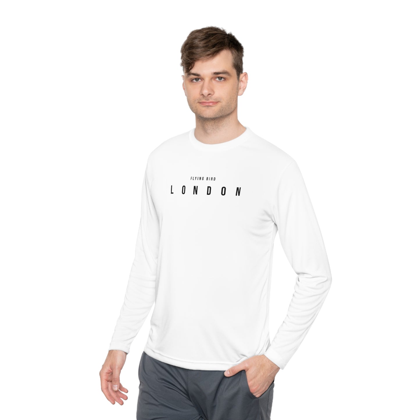 Men's London White Lightweight Long Sleeve Tee