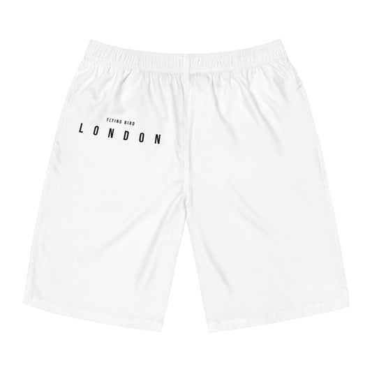 Men's Flying Bird White Board Shorts (AOP)