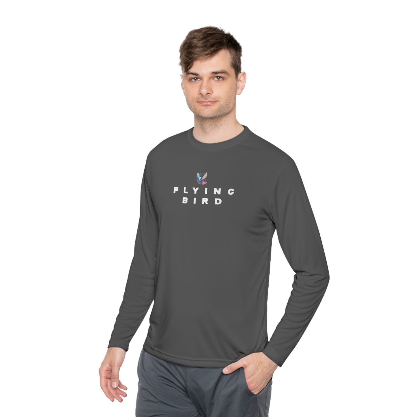 Men's Flying Bird Grey Lightweight Long Sleeve Tee