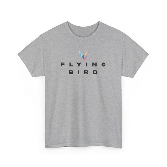 Men's Flying bird Grey Cotton Tee