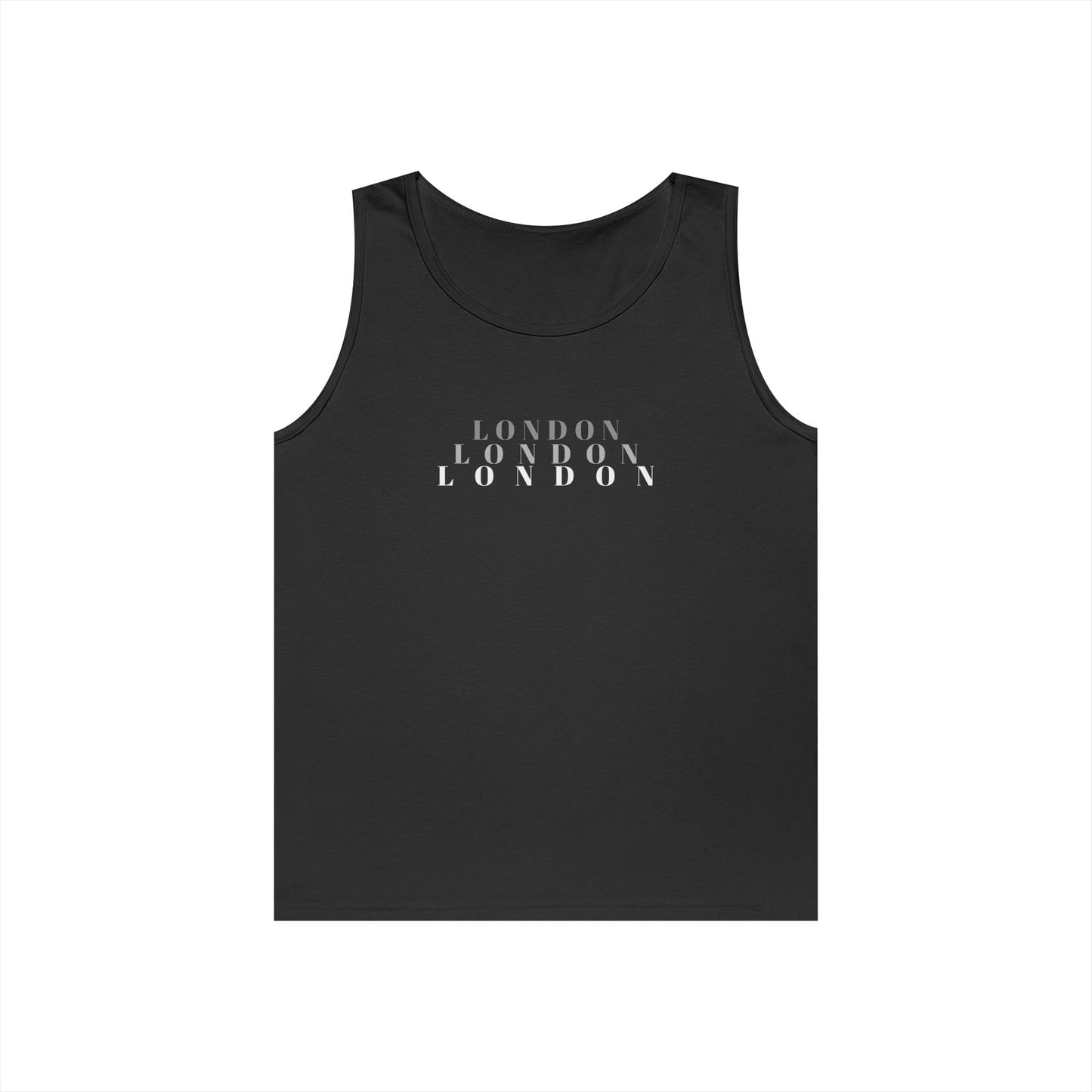 Men's London Black Heavy Cotton Tank Top