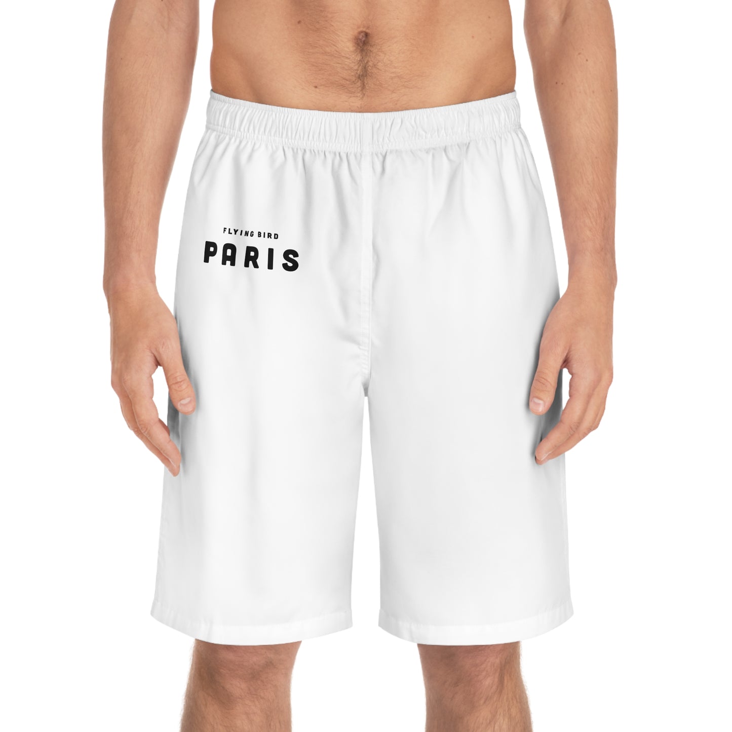 Men's Paris White Board Shorts (AOP)