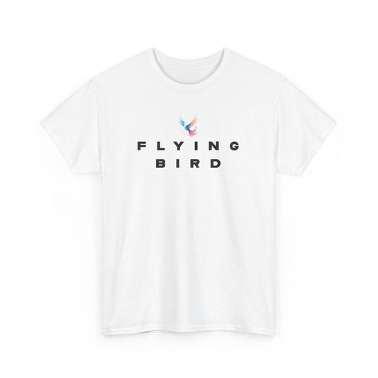 Men's Flying bird White Cotton Tee