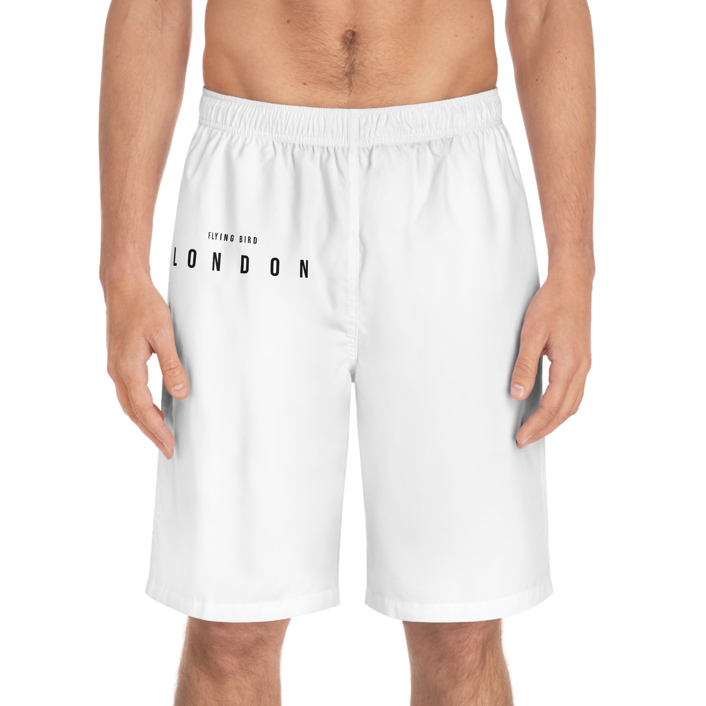 Men's Flying Bird White Board Shorts (AOP)