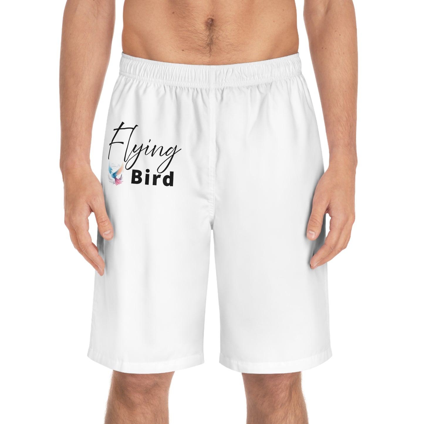 Men's Flying Bird White Board Shorts (AOP)