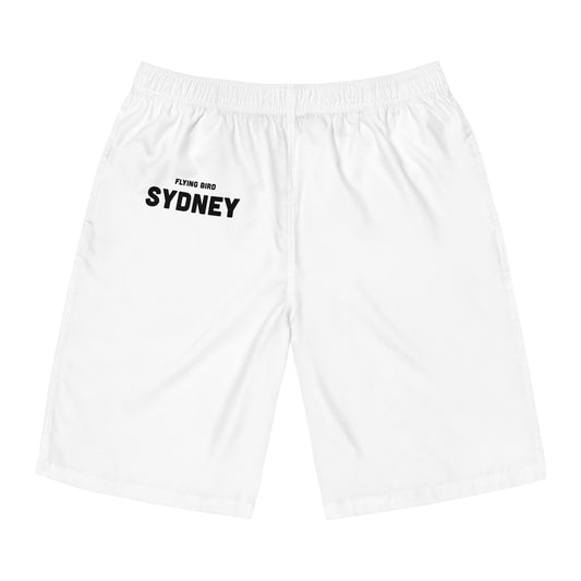 Men's Sydney White Board Shorts (AOP)