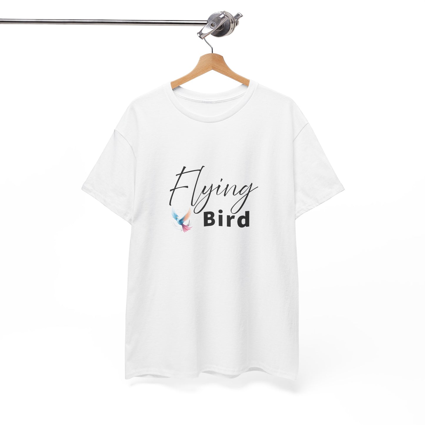 Men's Flying bird White Cotton Tee